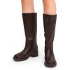 image:imageDREAM PAIRS Womens Square Toe Platform Chunky Block Heel Knee High Riding BootsDark Brown