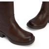 image:imageDREAM PAIRS Womens Square Toe Platform Chunky Block Heel Knee High Riding BootsDark Brown