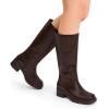 image:imageDREAM PAIRS Womens Square Toe Platform Chunky Block Heel Knee High Riding BootsDark Brown