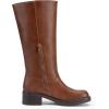 image:imageDREAM PAIRS Womens Square Toe Platform Chunky Block Heel Knee High Riding BootsLight Brown
