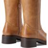 image:imageDREAM PAIRS Womens Square Toe Platform Chunky Block Heel Knee High Riding BootsTan
