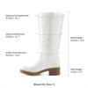image:imageDREAM PAIRS Womens Square Toe Platform Chunky Block Heel Knee High Riding BootsWhite