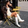 image:imageDREAM PAIRS Womens Square Toe Platform Chunky Block Heel Knee High Riding BootsWhite