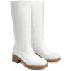 image:imageDREAM PAIRS Womens Square Toe Platform Chunky Block Heel Knee High Riding BootsWhite