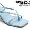 image:imageDREAM PAIRS Womens kitten Low Strappy Lace Up Heels Open Square Toe Thong Ankle Strap Heels Sexy Fashion Comfort Dress Shoes Party Sylvestra Pumps Heeled SandalsLight Blue