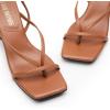 image:imageDREAM PAIRS Womens kitten Low Strappy Lace Up Heels Open Square Toe Thong Ankle Strap Heels Sexy Fashion Comfort Dress Shoes Party Sylvestra Pumps Heeled SandalsBrownpu