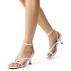 image:imageDREAM PAIRS Womens kitten Low Strappy Lace Up Heels Open Square Toe Thong Ankle Strap Heels Sexy Fashion Comfort Dress Shoes Party Sylvestra Pumps Heeled SandalsWhitepu