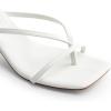 image:imageDREAM PAIRS Womens kitten Low Strappy Lace Up Heels Open Square Toe Thong Ankle Strap Heels Sexy Fashion Comfort Dress Shoes Party Sylvestra Pumps Heeled SandalsWhitepu
