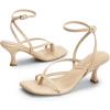 image:imageDREAM PAIRS Womens kitten Low Strappy Lace Up Heels Open Square Toe Thong Ankle Strap Heels Sexy Fashion Comfort Dress Shoes Party Sylvestra Pumps Heeled SandalsNudepu