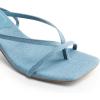 image:imageDREAM PAIRS Womens kitten Low Strappy Lace Up Heels Open Square Toe Thong Ankle Strap Heels Sexy Fashion Comfort Dress Shoes Party Sylvestra Pumps Heeled SandalsDenim Blue