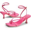image:imageDREAM PAIRS Womens kitten Low Strappy Lace Up Heels Open Square Toe Thong Ankle Strap Heels Sexy Fashion Comfort Dress Shoes Party Sylvestra Pumps Heeled SandalsHot Pinkpu