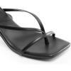 image:imageDREAM PAIRS Womens kitten Low Strappy Lace Up Heels Open Square Toe Thong Ankle Strap Heels Sexy Fashion Comfort Dress Shoes Party Sylvestra Pumps Heeled SandalsBlackpu