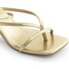 image:imageDREAM PAIRS Womens kitten Low Strappy Lace Up Heels Open Square Toe Thong Ankle Strap Heels Sexy Fashion Comfort Dress Shoes Party Sylvestra Pumps Heeled SandalsGoldpu