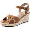image:imageDREAM PAIRS Espadrille Dressy Wedge Sandals Womens Platform Sandals Casual Summer Comfortable High Heeled Wedges with Adjustable BuckleCamel