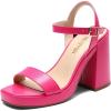 image:imageDREAM PAIRS Heels for Women Block Chunky Platform High Heels Open Toe Fashion Wedding Party Evening Prom Dance Ankle Strap Dress Pump Sandals ShoesHot Pink
