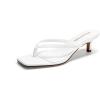 image:imageDREAM PAIRS Kitten Heels for Women Flip Flop Low Heels Square Open Toe Sandals Thong 197 Inch Heeled Sandals for Summer VocationWhite