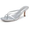 image:imageDREAM PAIRS Kitten Heels for Women Flip Flops Slip on Low Heels Open Square Toe Thong Heeled Strappy Sandals Slides Comfortable Dress ShoesSilver