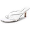 image:imageDREAM PAIRS Kitten Heels for Women Flip Flops Slip on Low Heels Open Square Toe Thong Heeled Strappy Sandals Slides Comfortable Dress ShoesWhite