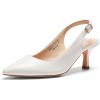image:imageDREAM PAIRS Womens Kitten Heels Slingback Closed Pointed Toe Low Pumps Shoes Women Party Wedding Sexy Casual Dress ShoesWhitepu