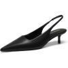 image:imageDREAM PAIRS Womens Kitten Heels Slingback Low Closed Toe Comfortable Pumps Pointed Toe Wedding Party Elegant Dress ShoesBlackpu