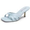 image:imageDREAM PAIRS Womens Square Open Toe Flip Flops Strappy Kitten Heels 25 inch Stability Cute Thong Mules Sandals with Cushioned Insoles for Allday WearLight Blue