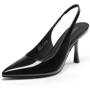 image:imageDREAM PAIRS Womens Heels Slingback Stiletto Pumps Shoes Pointed Closed Toe Kitten Heels Dress Bridal Elegant Wedding Sexy PartyBlackpat
