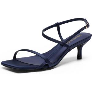 image:imageDREAM PAIRS Womens Low Kitten Heels Square Open Toe Ankle Strap Party Wedding Dressy 216 Inch 2026SS Sandals Shoes With Quiet Heel CapNavy