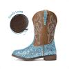 image:imageDREAM PAIRS Girls Cowgirl Boots Glitter Toddler Cowboy Boots Child Mid Calf Riding Shoes Party Birthday Dress Up for ToddlerLittleBig KidBlue