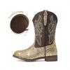 image:imageDREAM PAIRS Girls Cowgirl Boots Glitter Toddler Cowboy Boots Child Mid Calf Riding Shoes Party Birthday Dress Up for ToddlerLittleBig KidGold