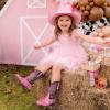 image:imageDREAM PAIRS Girls Cowgirl Boots Glitter Toddler Cowboy Boots Child Mid Calf Riding Shoes Party Birthday Dress Up for ToddlerLittleBig KidPink