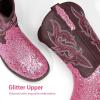 image:imageDREAM PAIRS Girls Cowgirl Boots Glitter Toddler Cowboy Boots Child Mid Calf Riding Shoes Party Birthday Dress Up for ToddlerLittleBig KidPink