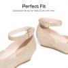image:imageDREAM PAIRS Girls Dress Shoes Low Wedge Heels Ankle Strap Wedding Flower Party Pump for Toddler Little Big KidGold
