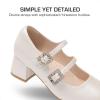 image:imageDREAM PAIRS Girls Dress Shoes Mary Jane Double Straps High Heel Easter Wedding Party Church Princess Communion Pumps for LittleBig KidsIvory