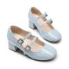 image:imageDREAM PAIRS Girls Dress Shoes Mary Jane Double Straps High Heel Easter Wedding Party Church Princess Communion Pumps for LittleBig KidsLight Blue