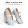 image:imageDREAM PAIRS Girls Dress Shoes Mary Jane Double Straps High Heel Easter Wedding Party Church Princess Communion Pumps for LittleBig KidsLight Blue