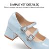 image:imageDREAM PAIRS Girls Dress Shoes Mary Jane Double Straps High Heel Easter Wedding Party Church Princess Communion Pumps for LittleBig KidsLight Blue