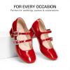 image:imageDREAM PAIRS Girls Dress Shoes Mary Jane Double Straps High Heel Easter Wedding Party Church Princess Communion Pumps for LittleBig KidsRed