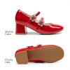 image:imageDREAM PAIRS Girls Dress Shoes Mary Jane Double Straps High Heel Easter Wedding Party Church Princess Communion Pumps for LittleBig KidsRed
