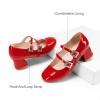 image:imageDREAM PAIRS Girls Dress Shoes Mary Jane Double Straps High Heel Easter Wedding Party Church Princess Communion Pumps for LittleBig KidsRed