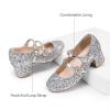 image:imageDREAM PAIRS Girls Dress Shoes Mary Jane Double Straps High Heel Easter Wedding Party Church Princess Communion Pumps for LittleBig KidsSilver