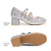 image:imageDREAM PAIRS Girls Dress Shoes Mary Jane Double Straps High Heel Easter Wedding Party Church Princess Communion Pumps for LittleBig KidsSilver