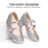 image:imageDREAM PAIRS Girls Dress Shoes Mary Jane Double Straps High Heel Easter Wedding Party Church Princess Communion Pumps for LittleBig KidsSilver