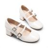 image:imageDREAM PAIRS Girls Dress Shoes Mary Jane Double Straps High Heel Easter Wedding Party Church Princess Communion Pumps for LittleBig KidsWhite