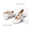 image:imageDREAM PAIRS Girls Dress Shoes Mary Jane Double Straps High Heel Easter Wedding Party Church Princess Communion Pumps for LittleBig KidsWhite