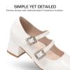 image:imageDREAM PAIRS Girls Dress Shoes Mary Jane Double Straps High Heel Easter Wedding Party Church Princess Communion Pumps for LittleBig KidsWhite