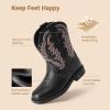 image:imageDREAM PAIRS Toddler Boys Girls Cowboy Cowgirl Boots Little Kids Western Square Toe Riding Mid Calf BootsBlack