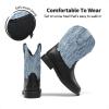 image:imageDREAM PAIRS Toddler Boys Girls Cowboy Cowgirl Boots Little Kids Western Square Toe Riding Mid Calf BootsBlueBlack