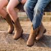 image:imageDREAM PAIRS Toddler Boys Girls Cowboy Cowgirl Boots Little Kids Western Square Toe Riding Mid Calf BootsBrown