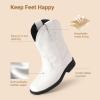 image:imageDREAM PAIRS Toddler Boys Girls Cowboy Cowgirl Boots Little Kids Western Square Toe Riding Mid Calf BootsWhite