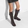 image:imageDREAM PAIRS Womens Pu Knee High Riding Combat BootsGeorgiabrown